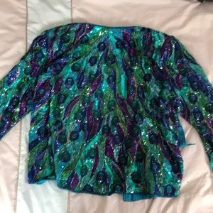 Woman’s sequins and beads silk jacket
